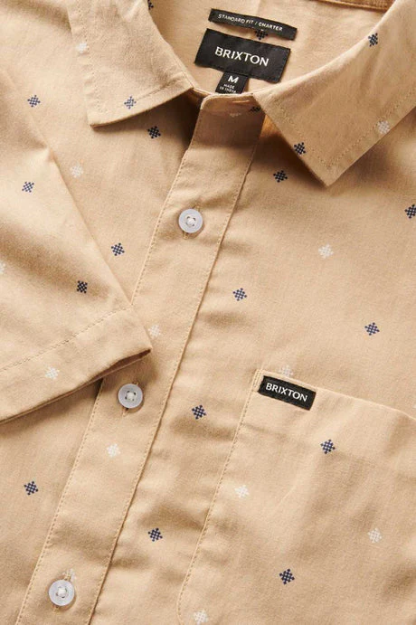 BRIXTON CHARTER PRINT S/S WOVEN SHIRT - Sand Pyramid - Image 6
