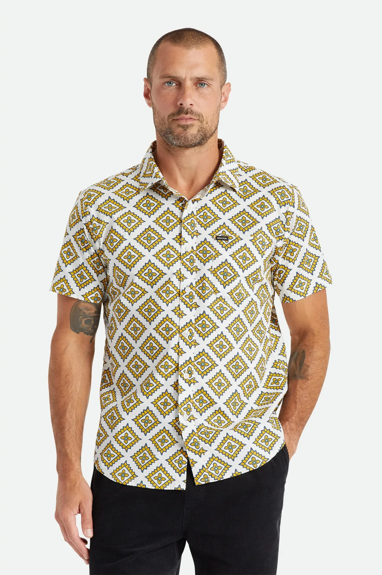 Brixton Charter Print Woven Short Sleeve