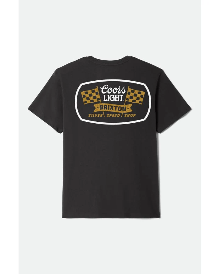BRIXTON COORS LIGHT PIT STOP TEE 17374 - Black