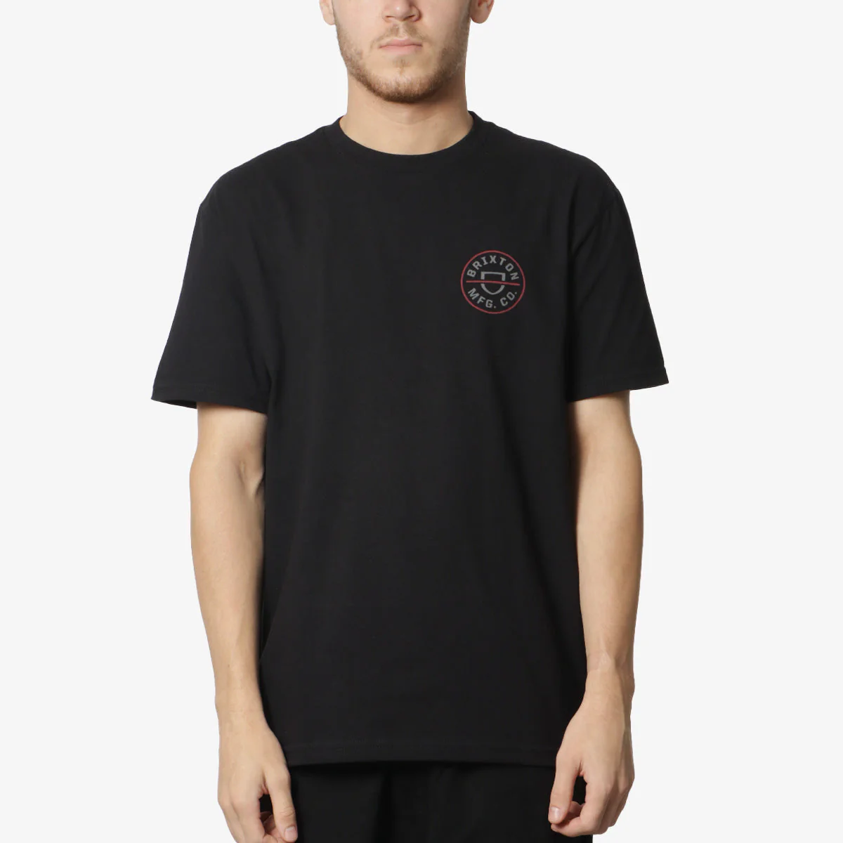 BRIXTON CREST II S/S STANDARD TEE - Black/Charcoal/Mahogany - Image 2