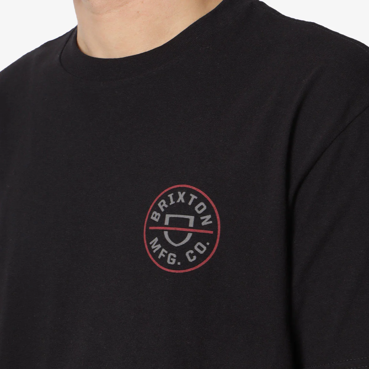 BRIXTON CREST II S/S STANDARD TEE - Black/Charcoal/Mahogany - Image 3