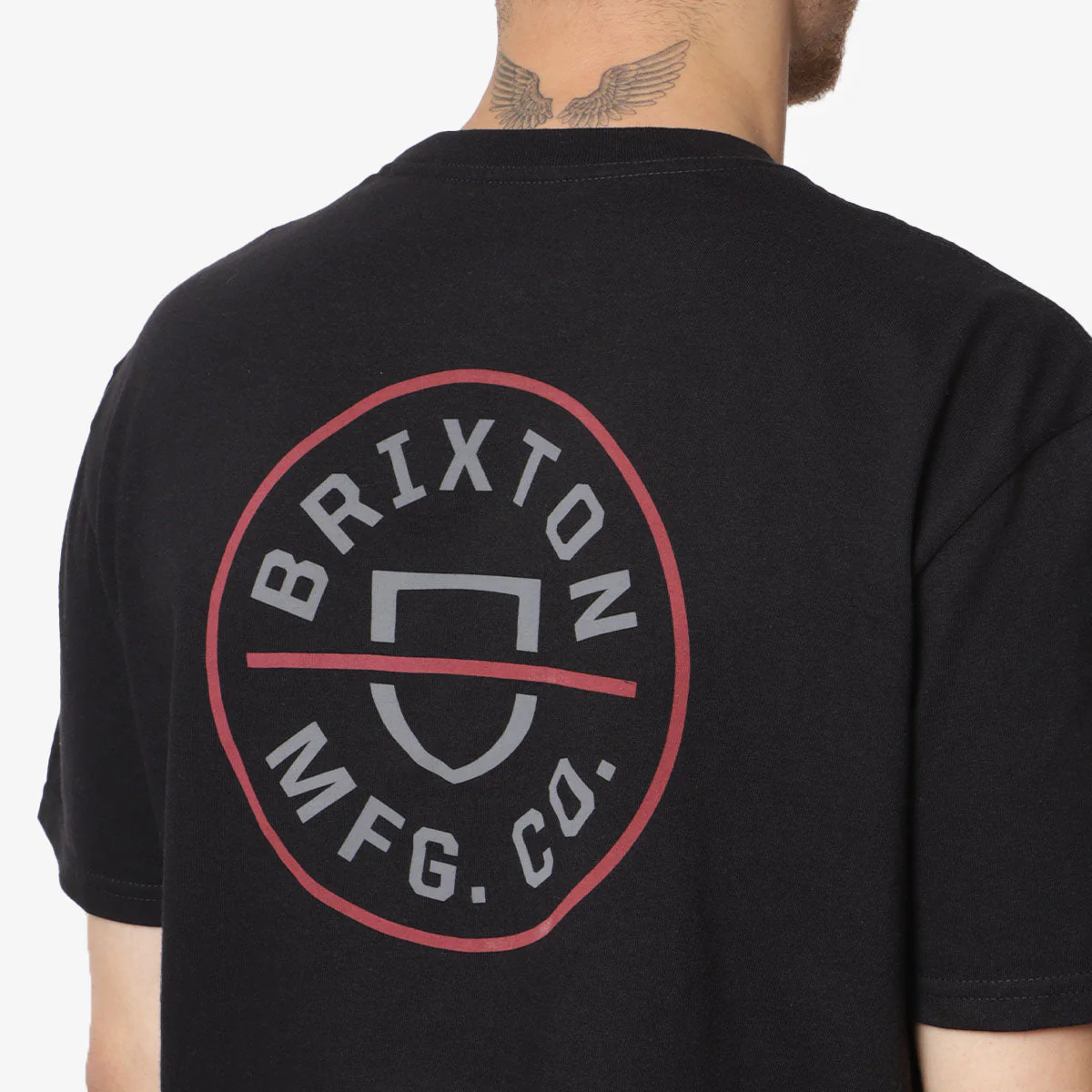 BRIXTON CREST II S/S STANDARD TEE - Black/Charcoal/Mahogany - Image 4