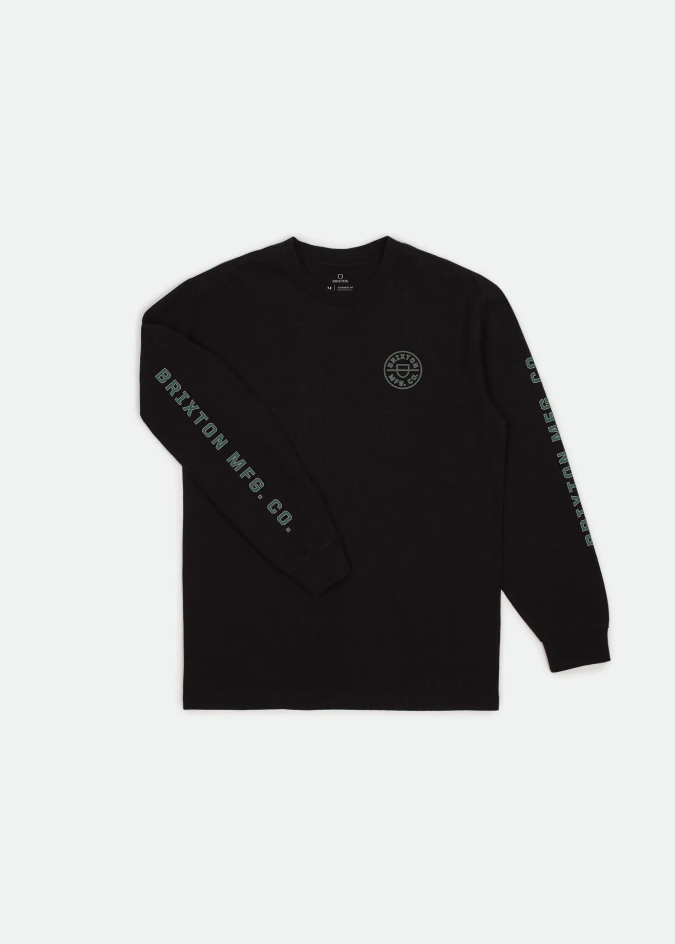 BRIXTON Crest Long Sleeve Tee - Black/Cream