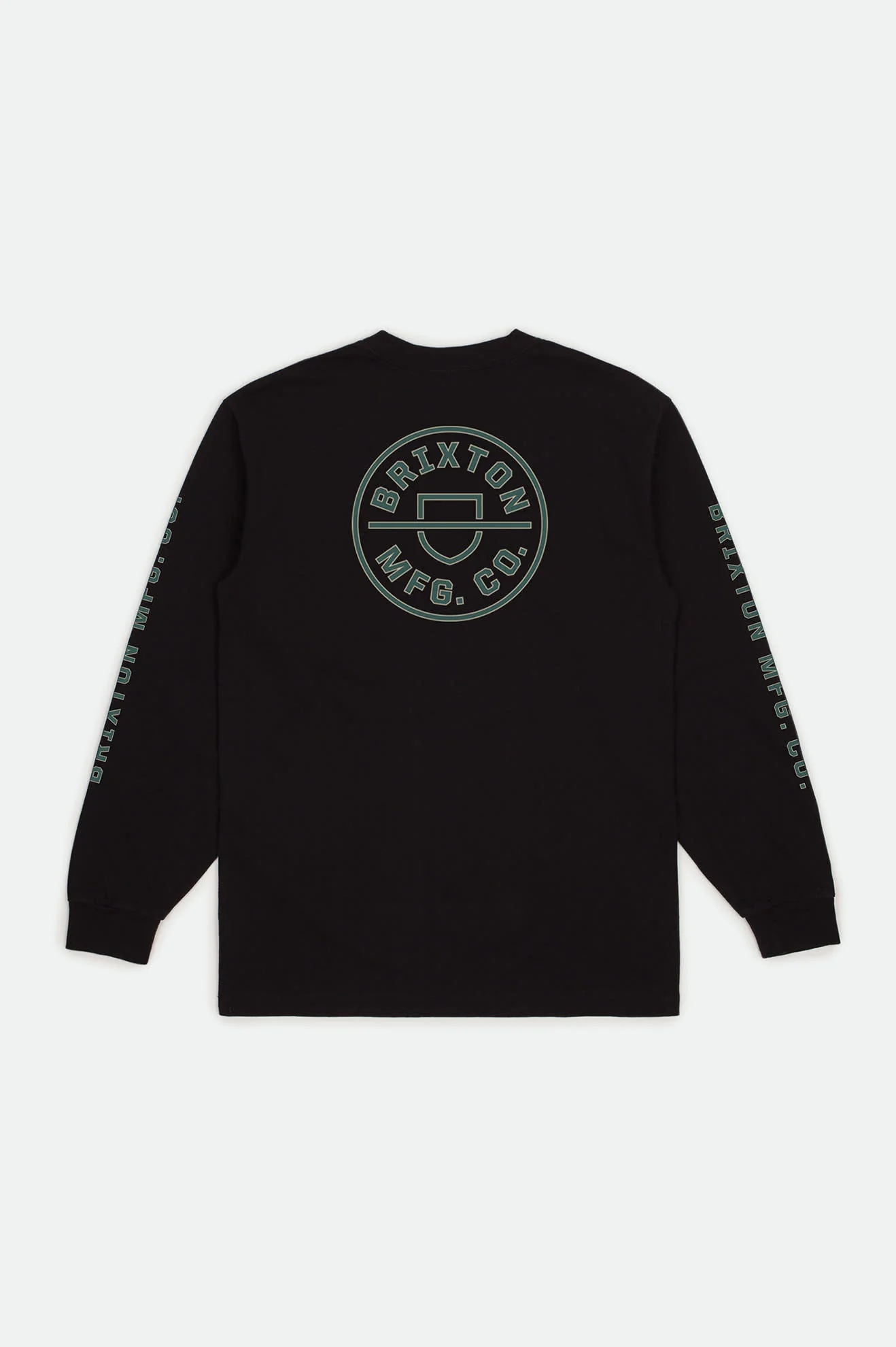 BRIXTON Crest Long Sleeve Tee - Black/Cream - Image 2