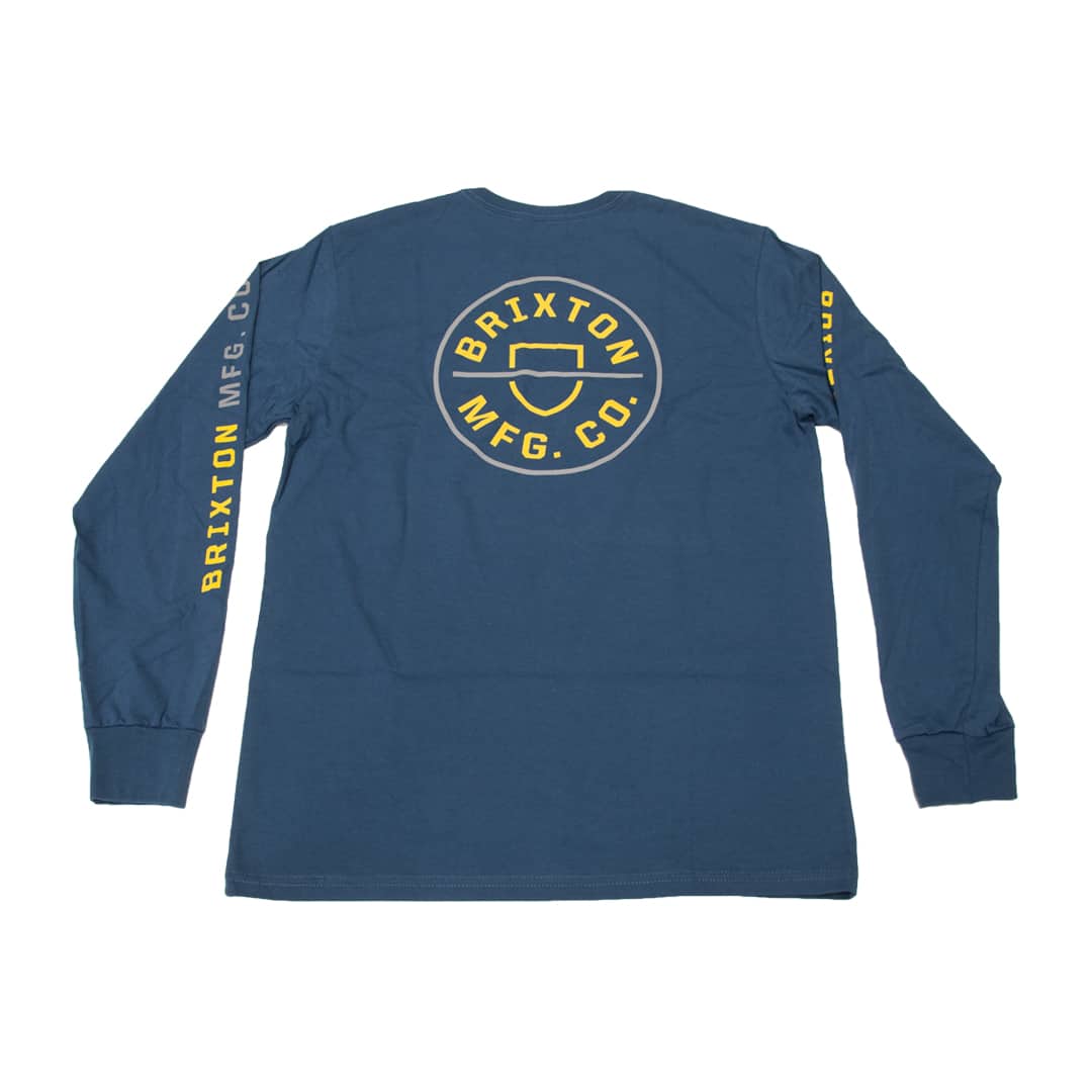 BRIXTON Crest Long Sleeve Tee - Joe Blue - Image 2