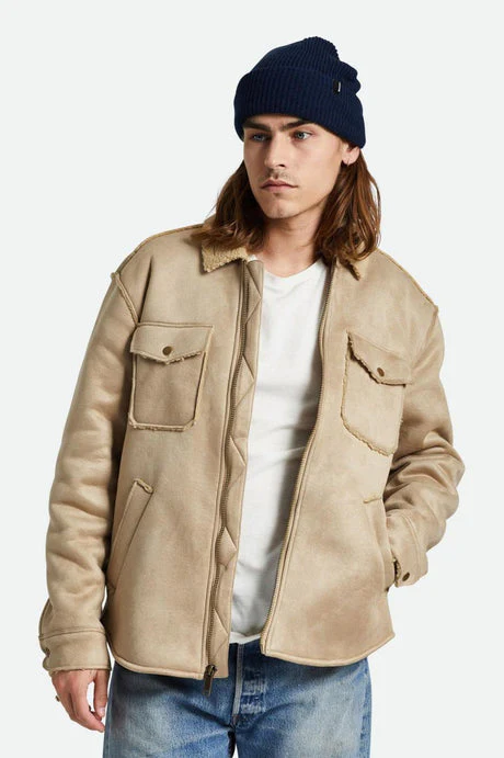 BRIXTON DURHAM RESERVE VEGAN SHEARLING JACKET - Sand - Image 3