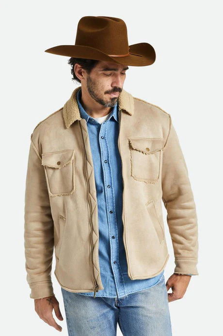 BRIXTON DURHAM RESERVE VEGAN SHEARLING JACKET - Sand - Image 4