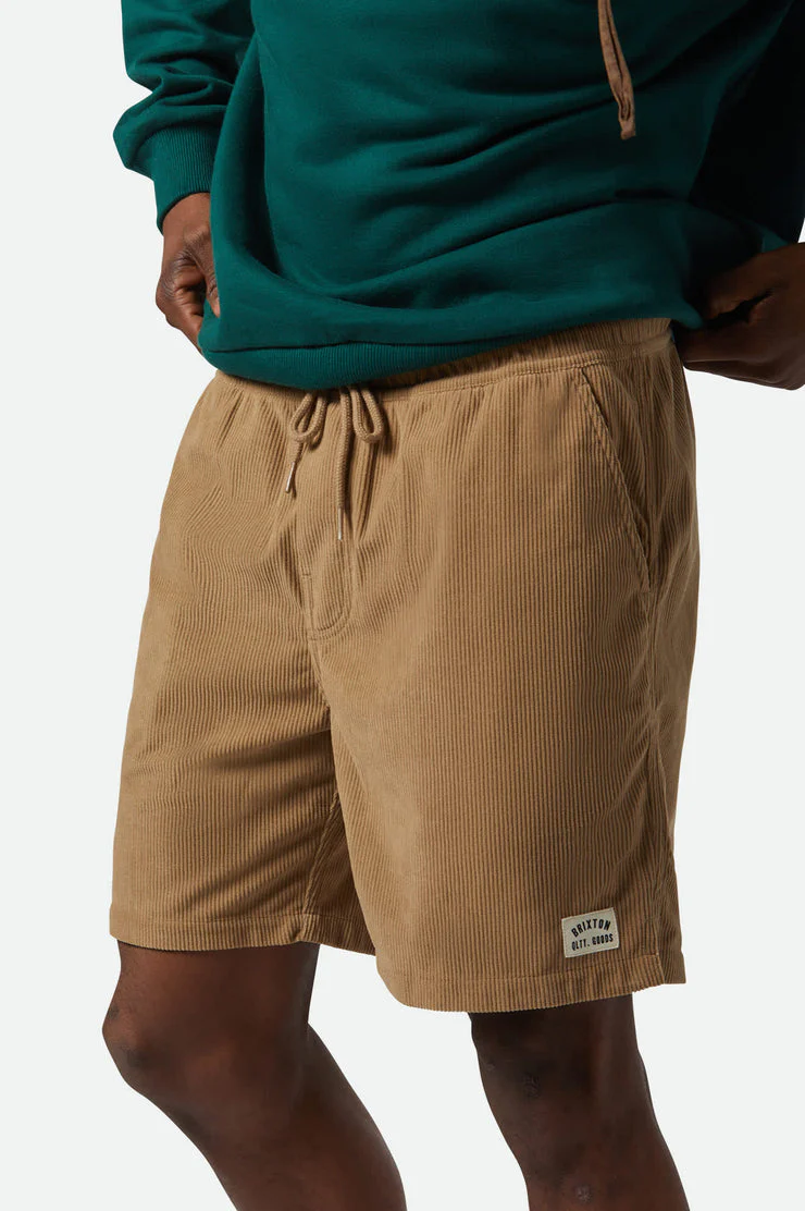 BRIXTON Everyday Corduroy Short - Khaki - Image 2