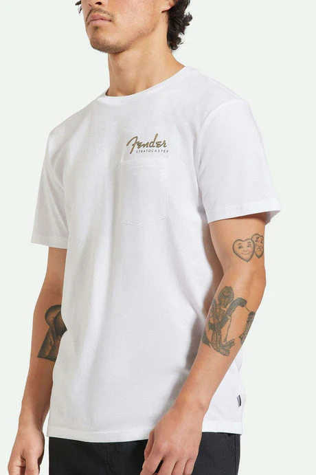 BRIXTON Fender Volume S/S Pocket Tee - White - Image 3