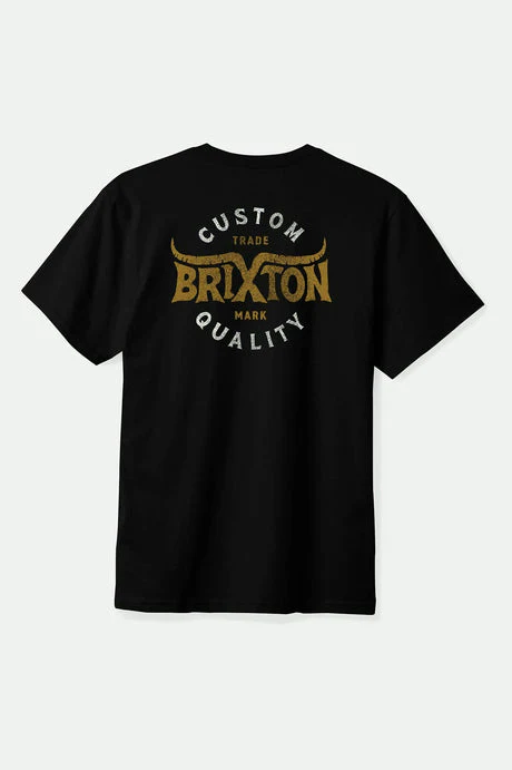 BRIXTON Gibson S/S Standard Tee - Black Worn Wash - Image 2