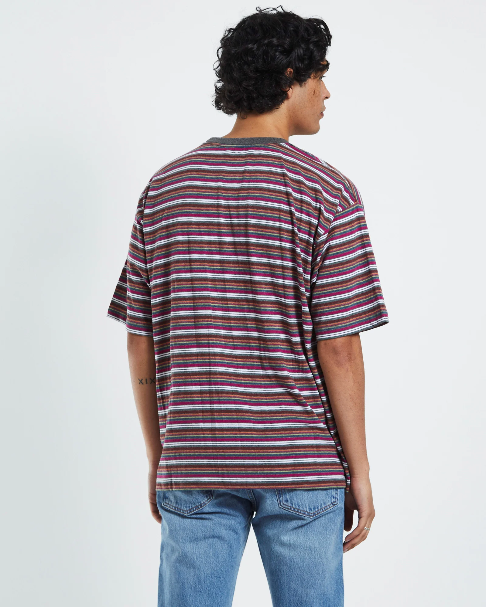 BRIXTON HILT BOXY ALPHA LINE TEE - Viva Stripe - Image 2