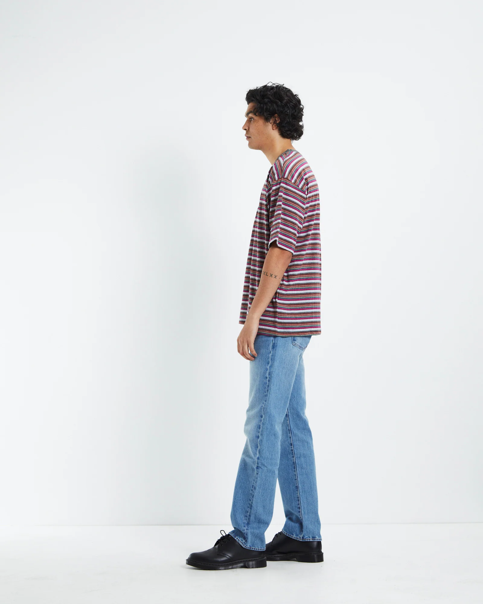 BRIXTON HILT BOXY ALPHA LINE TEE - Viva Stripe - Image 4