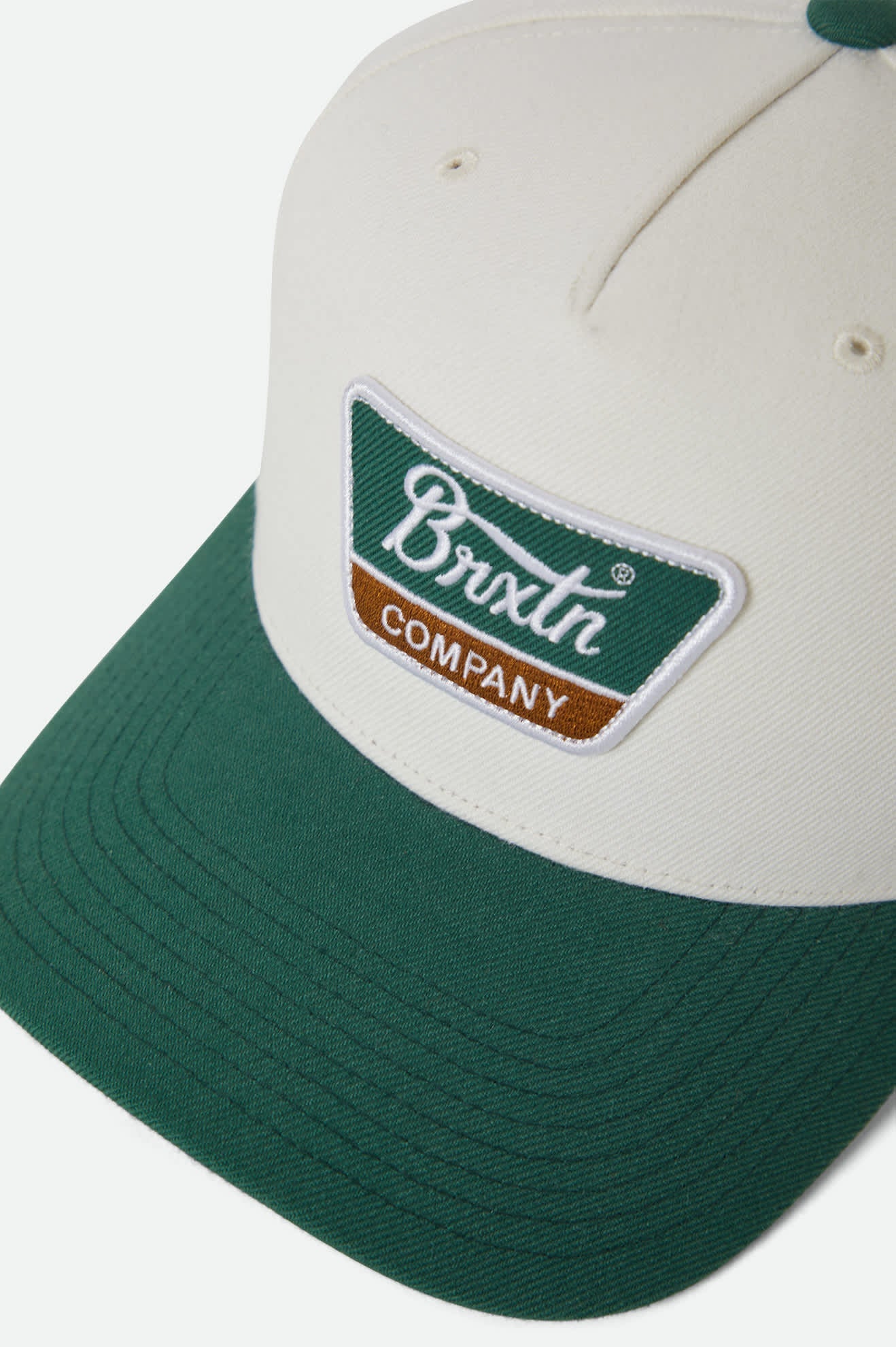 BRIXTON Linwood C Netplus MP Snapback Cap - Off White/Primal Green - Image 3