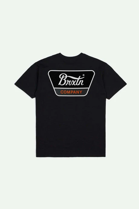 BRIXTON Linwood S/S Standard T-Shirt - Black/Orange/White - Image 2