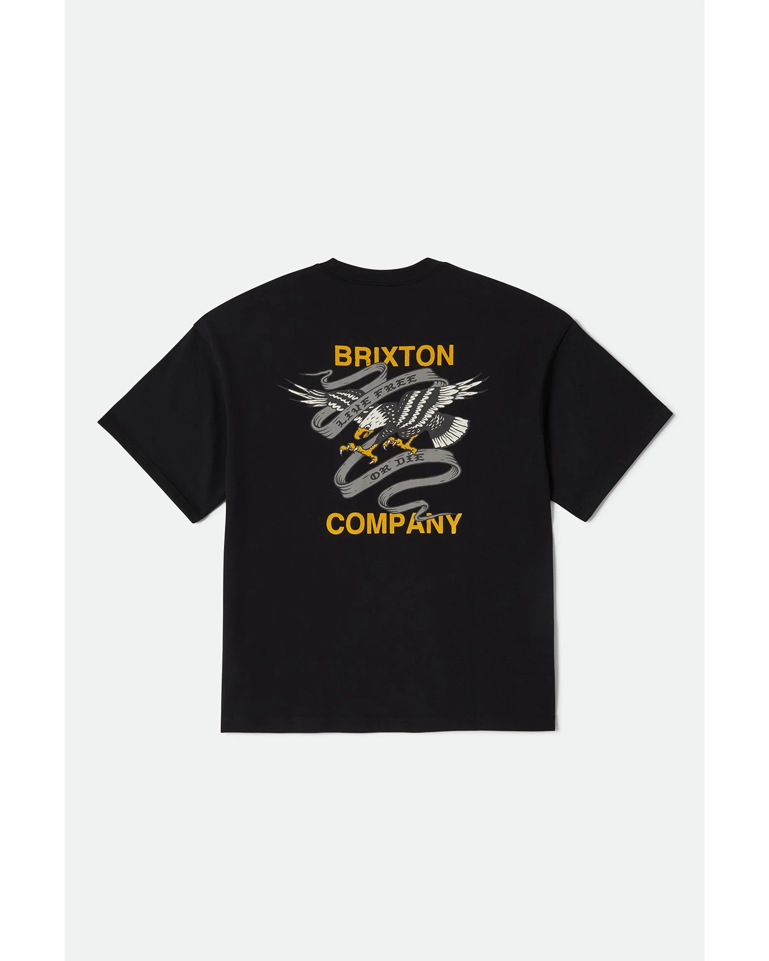 BRIXTON LIVE FREE HW RELAXED TEE - Black Classic Wash - Image 2