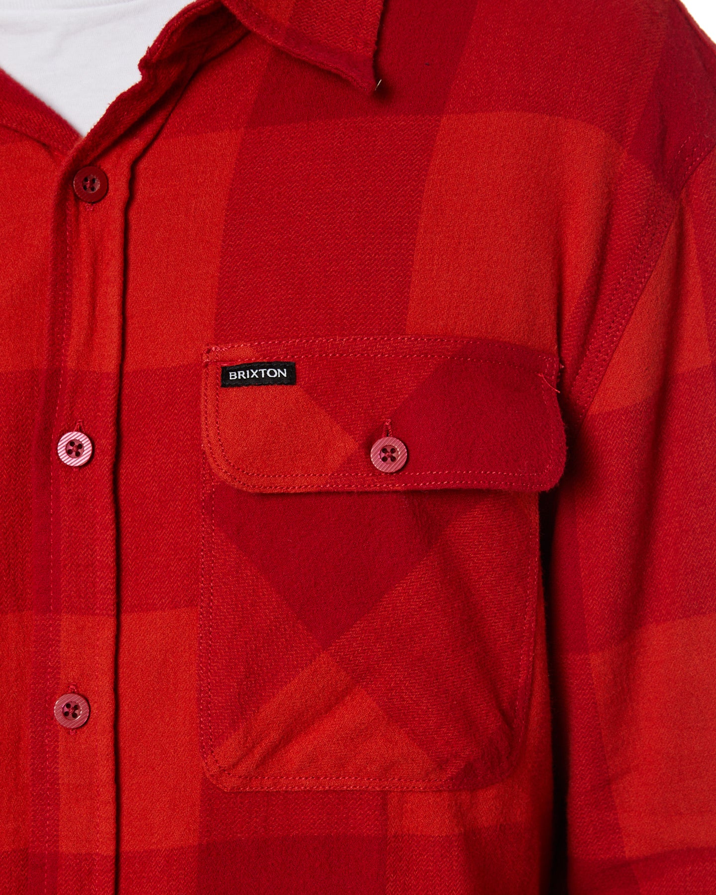 BRIXTON LW BOWERY LS FLANNEL SHIRT - Crimson/Aurora Red - Image 5