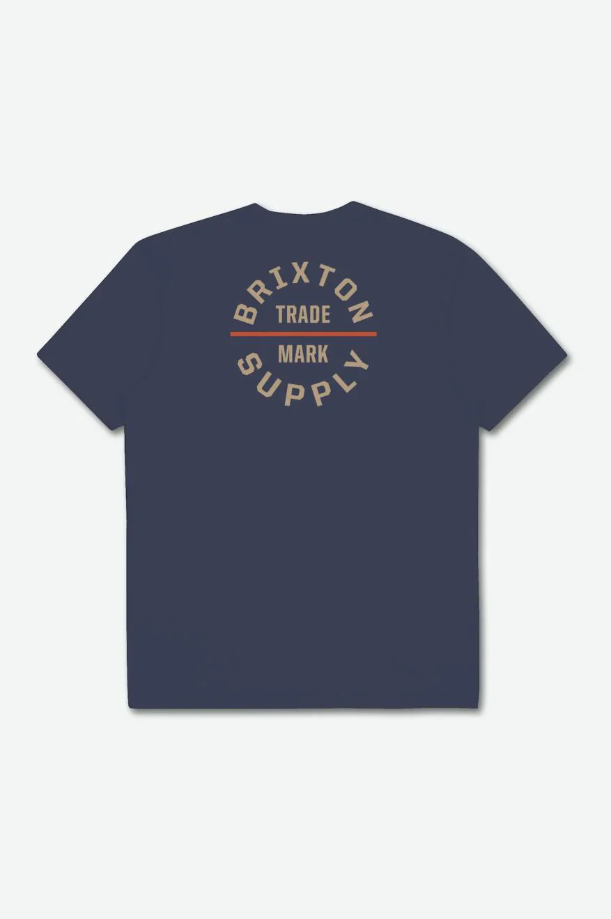 BRIXTON OATH V S/S STANDARD TEE - Washed Navy/Sand - Image 2