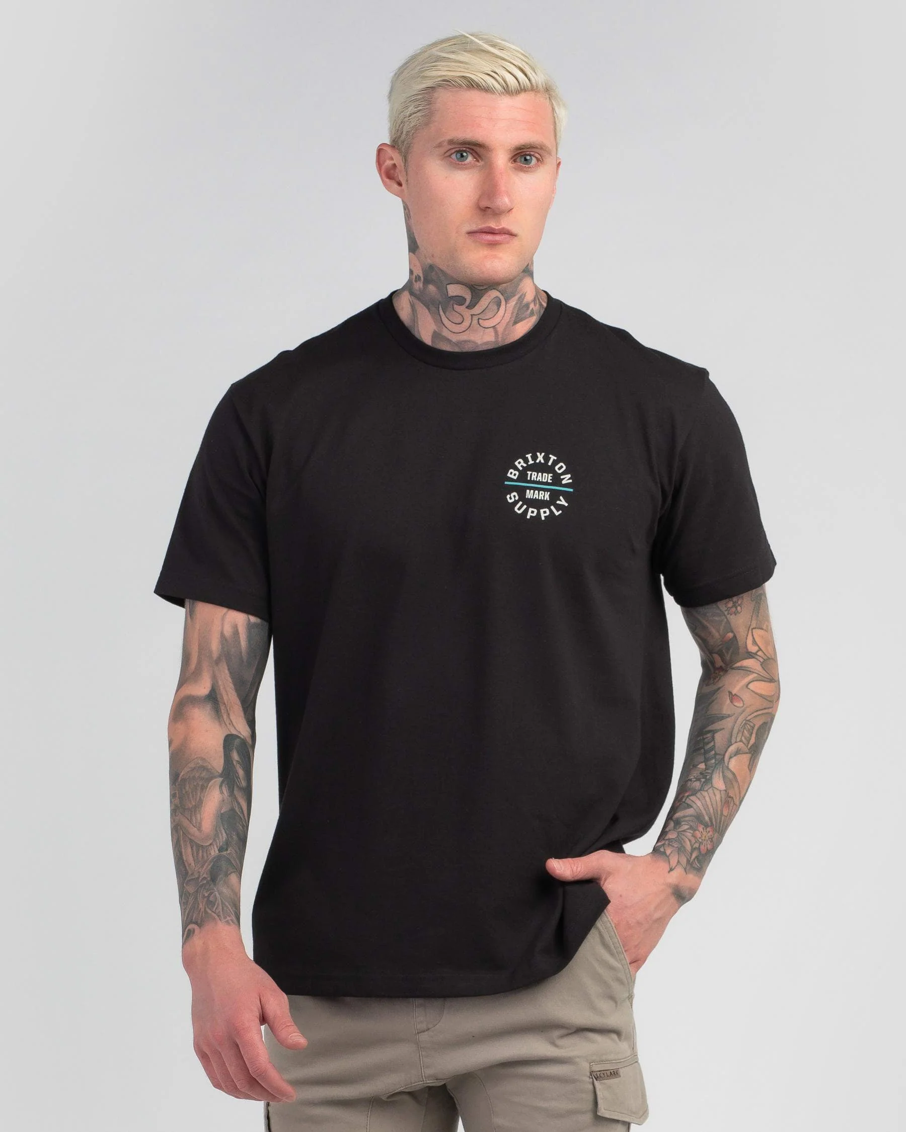 BRIXTON Oath V Tee - Black/Cream - Image 2