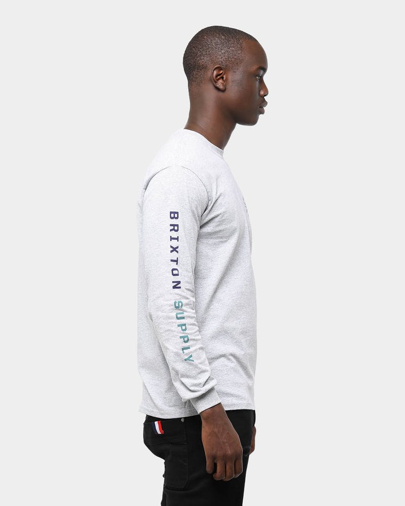 BRIXTON Oath V L/S Tee - Heather Grey - Image 4