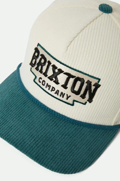 BRIXTON Pierson Netplus Snapback - Night Sage/Off White Corduroy - Image 3
