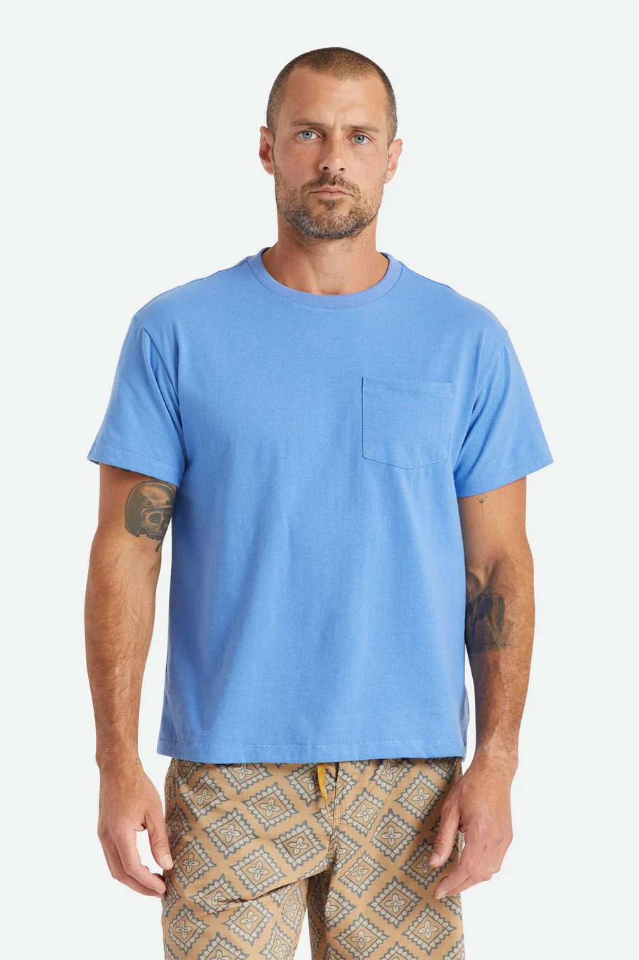 BRIXTON PREMIUM COTTON S/S POCKET TEE - Sky Blue - Image 2
