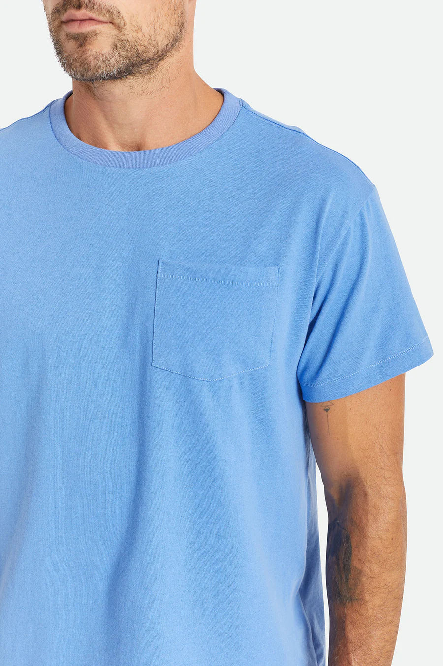 BRIXTON PREMIUM COTTON S/S POCKET TEE - Sky Blue - Image 3