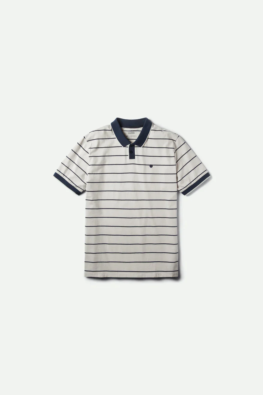 BRIXTON PROPER S/S KNIT POLO - Vapor/Navy - Image 2