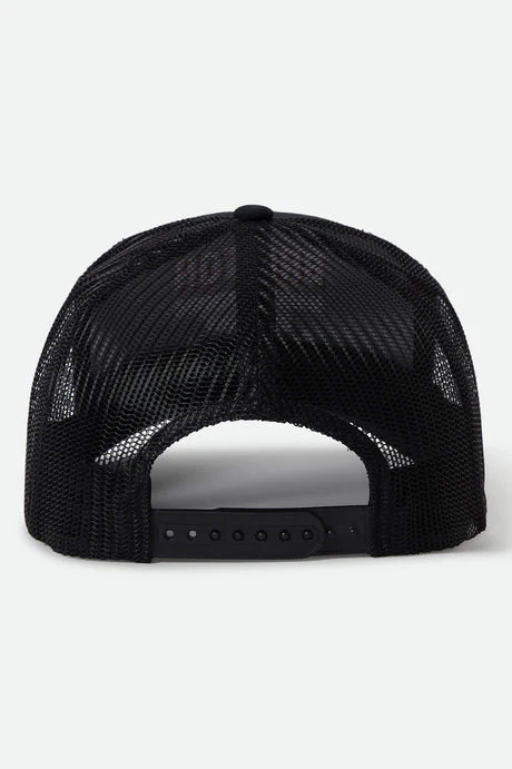 BRIXTON Redoubt Netplus Trucker Hat - Black/Black - Image 3