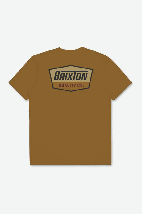 BRIXTON REGAL S/S STANDARD TEE - Golden Brown/Washed Black - Image 2