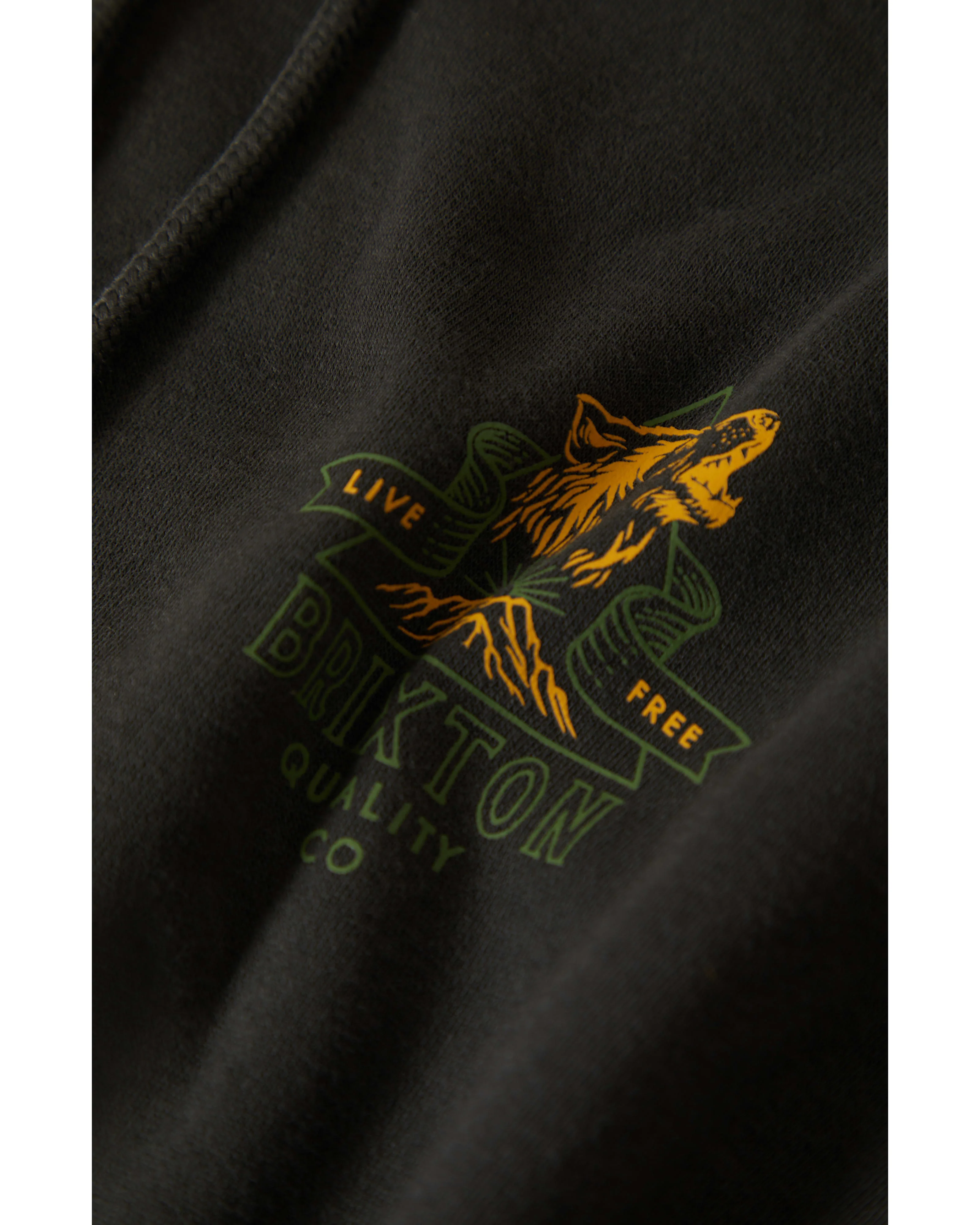 BRIXTON ROARING WOLF HOODIE 22759 - Washed Black - Image 4