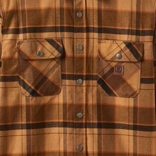 BRIXTON Seagaze Flannel Shirt - Burro Brown/ Pinecone - Image 2