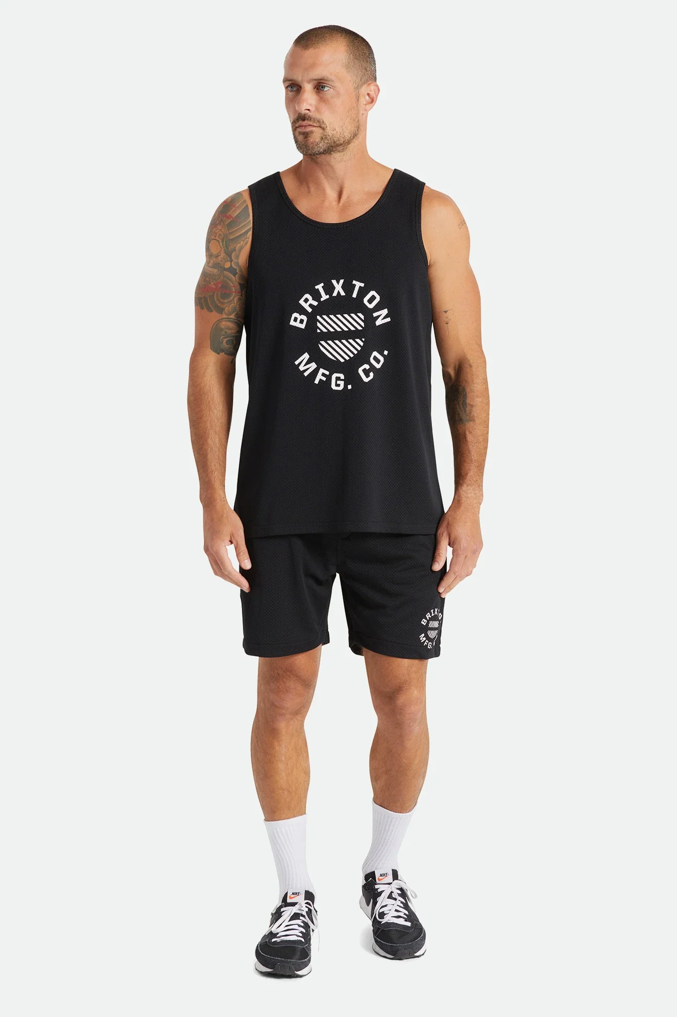 BRIXTON SHIELD CREST Mesh Short - Black