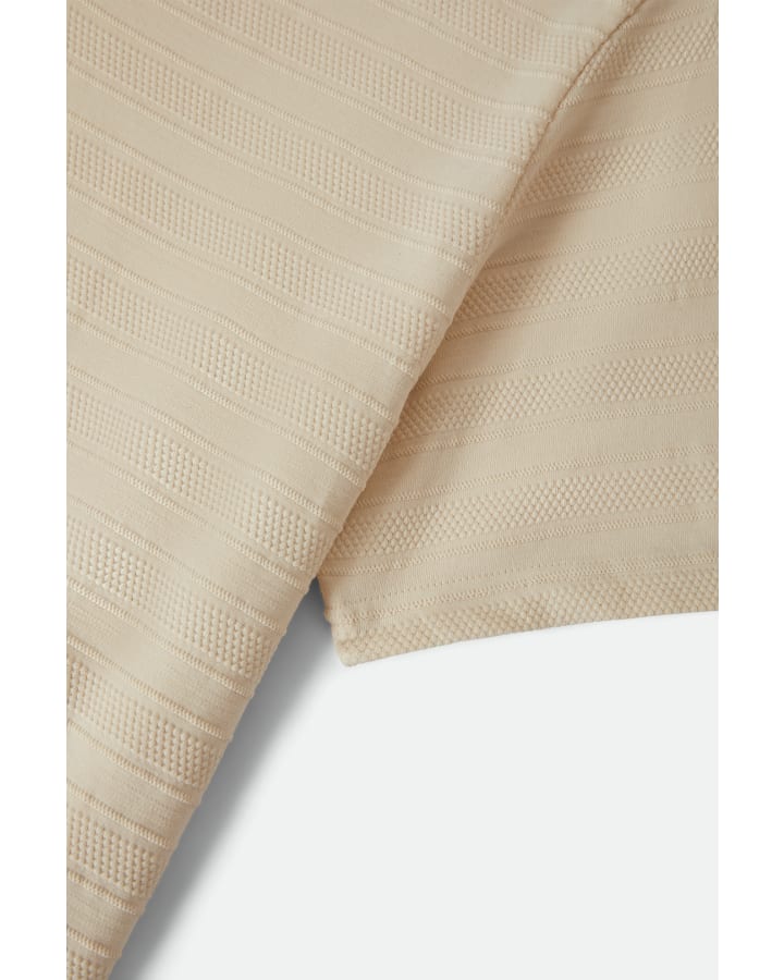 BRIXTON Theo Jacquard S/S Polo - Cream - Image 4