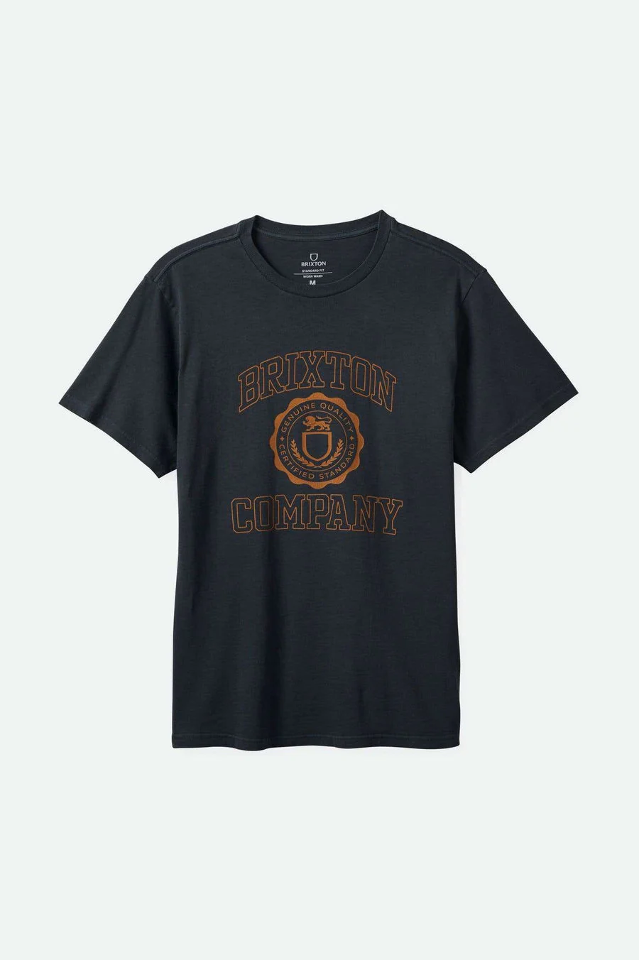 BRIXTON University S/S Standard T-Shirt - Black Worn Wash