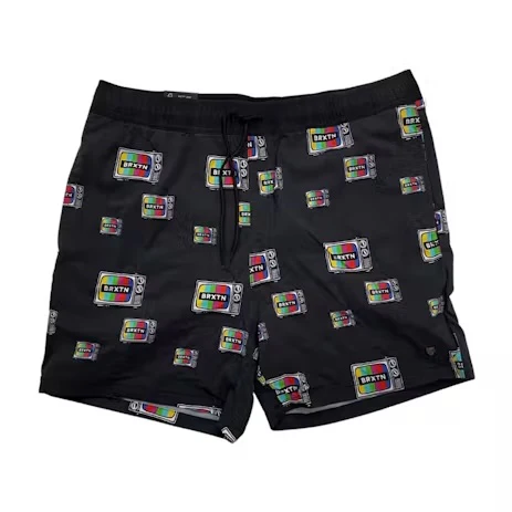 BRIXTON VOYAGE SHORT - Black Service Print