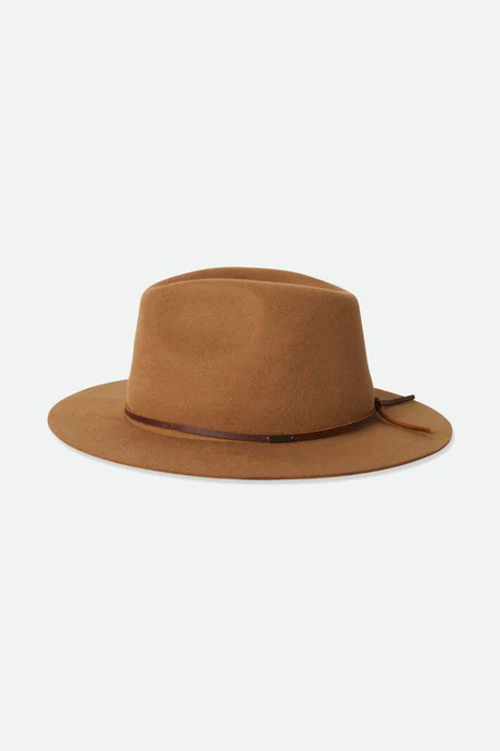 Brixton Wesley Packable Fedora - Golden Brown