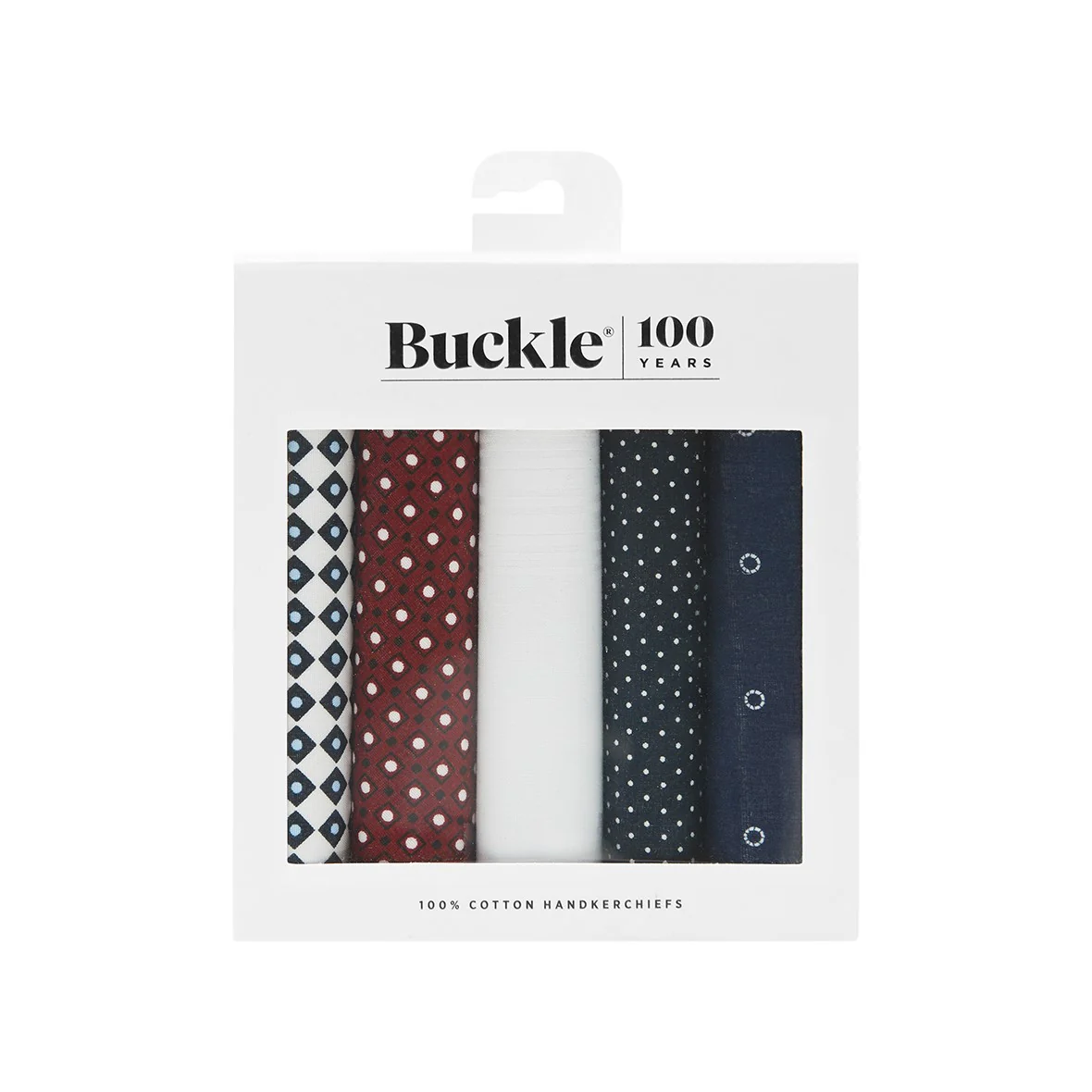 Buckle Cotton 5 Pack Handkerchief