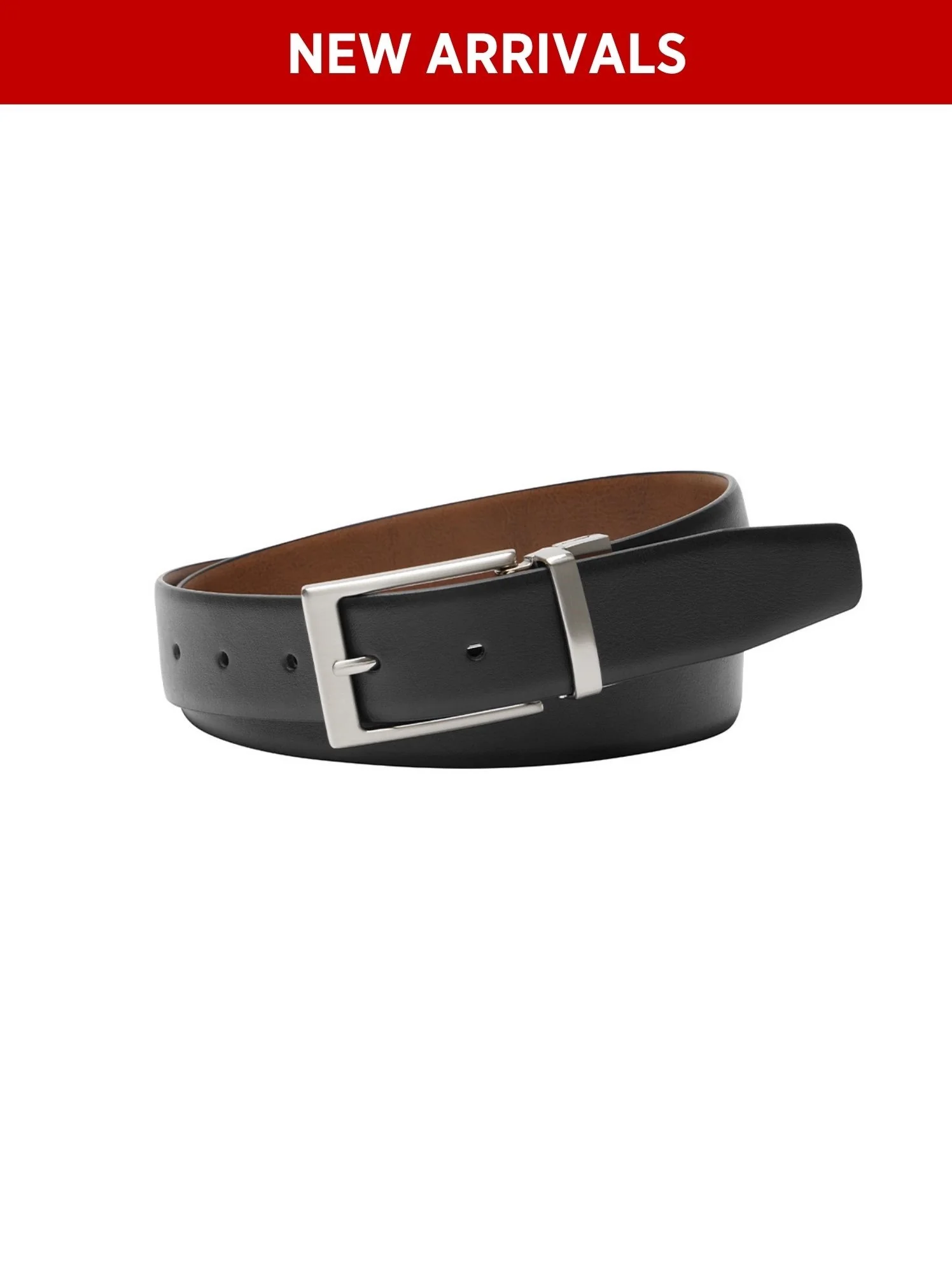 BUCKLE BIRCH REVERSIBLE LEATHER BELT - Black/Tan