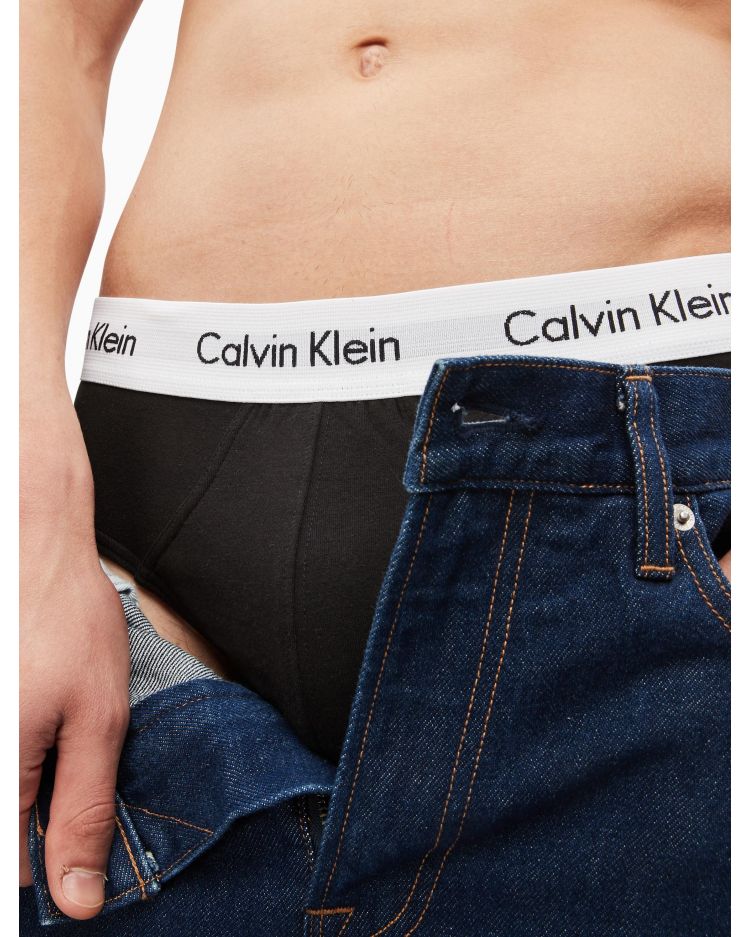 Calvin Klein 2661 COTTON STRETCH 3-PACK HIP BRIEF - Black B001 - Image 3