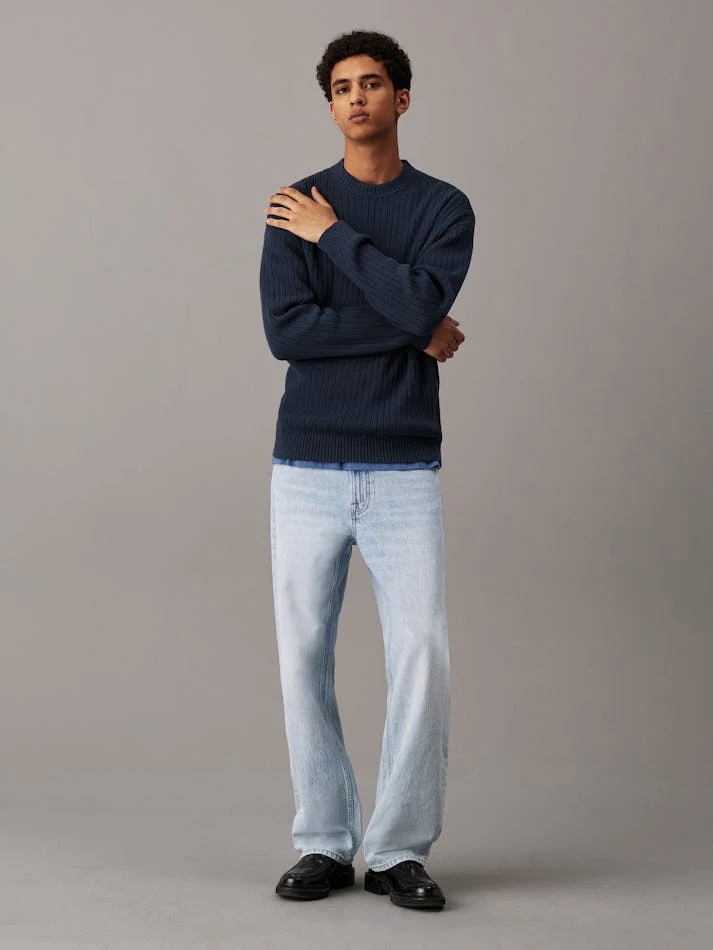 CALVIN KLEIN 40EM718 90s Straight Jeans - Marbled Beacon - Image 2