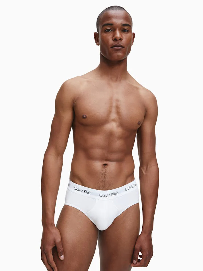 CALVIN KLEIN BU2661 Cotton Stretch 3 Pack Hip Briefs - BASS - Image 3