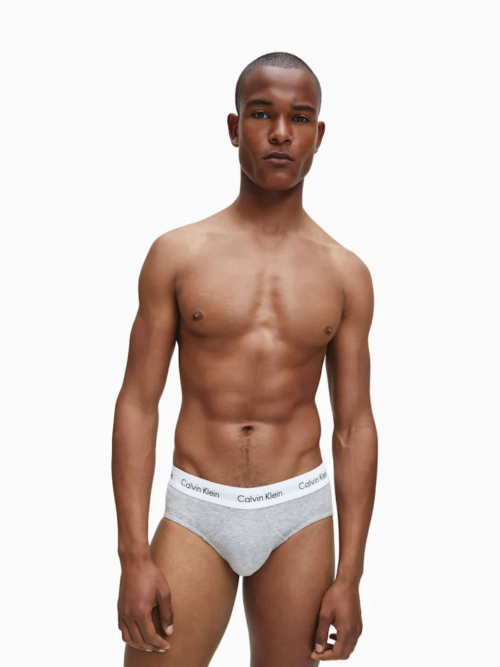 CALVIN KLEIN BU2661 Cotton Stretch 3 Pack Hip Briefs - BASS - Image 4