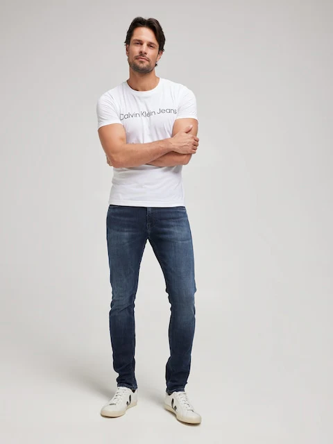 CALVIN KLEIN Core Institutional Logo 127847 Slim Tee - Bright White - Image 2