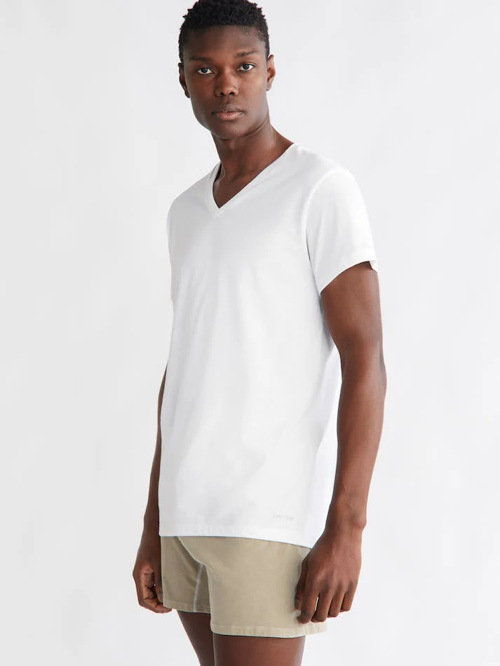 Calvin Klein COTTON CLASSIC V-NECK TEE - White - Image 3