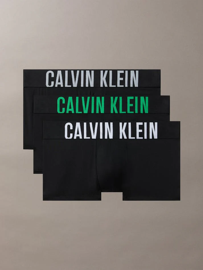Calvin Klein INTENSE POWER MICRO 3 PACK LOW RISE TRUNKS - BLACK/MISTY GREY/WHITE/BLOSSOM GREY