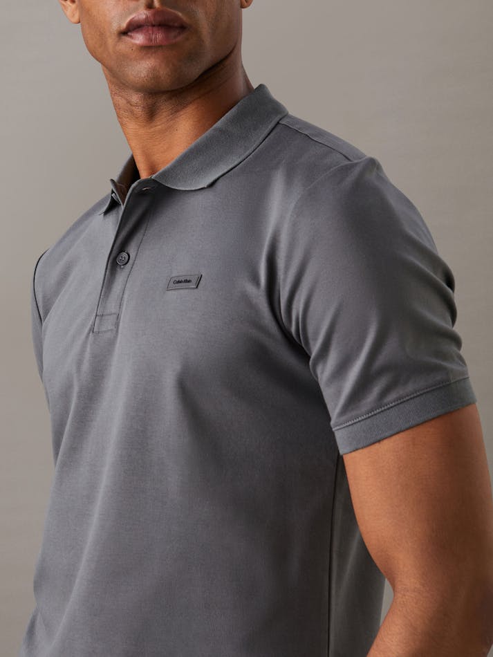 CALVIN KLEIN K10K111657 Slim Smooth Cotton Polo Shirt - Iron Gate - Image 4