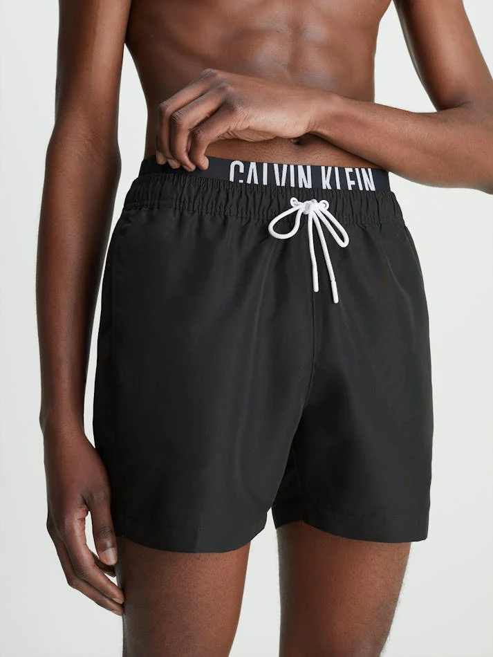 CALVIN KLEIN KM0KM00740 Double Waistband Swim Shorts - PVH Black