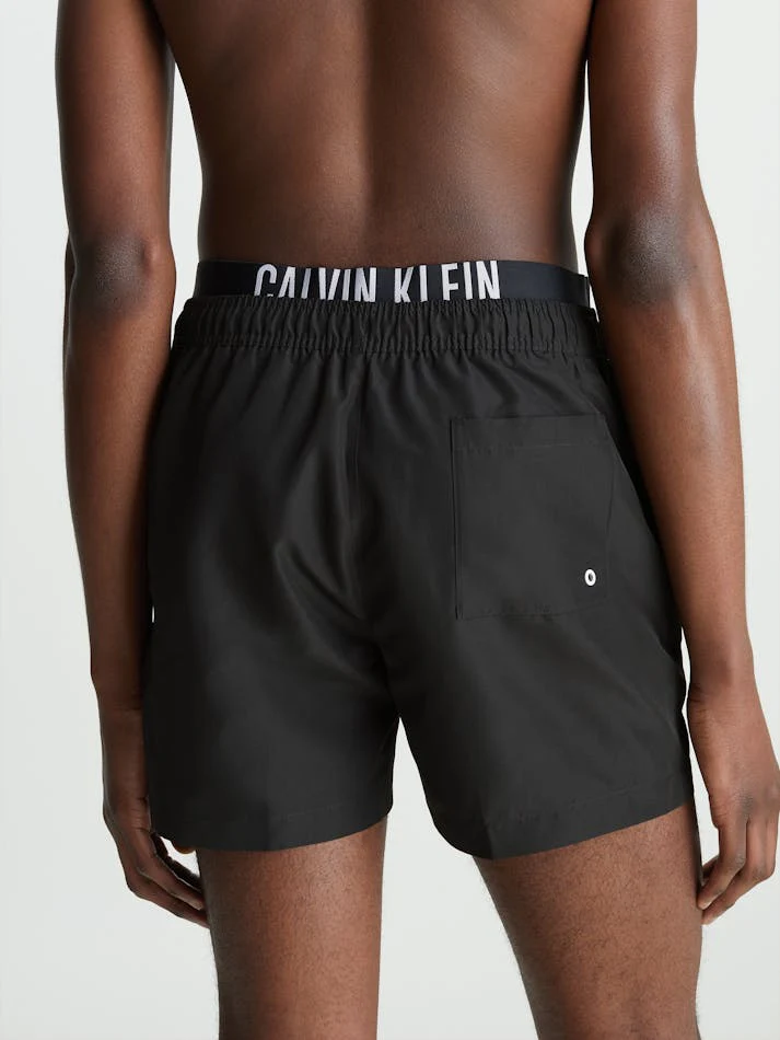 CALVIN KLEIN KM0KM00740 Double Waistband Swim Shorts - PVH Black - Image 2