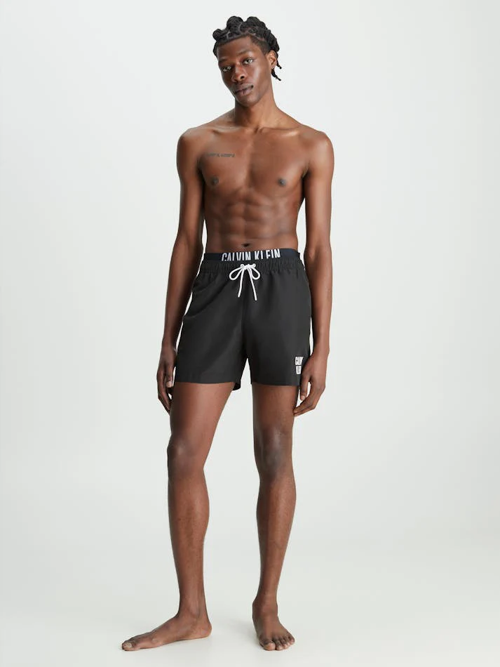 CALVIN KLEIN KM0KM00740 Double Waistband Swim Shorts - PVH Black - Image 4