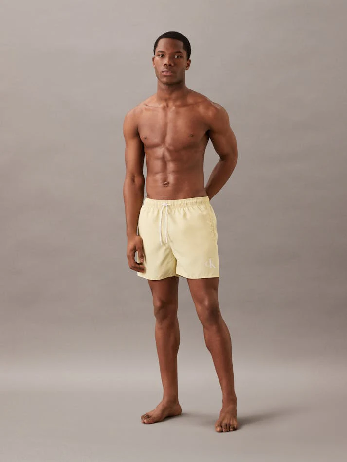 CALVIN KLEIN KM0KM01101 CK Monogram Medium Drawstring Swim Shorts - Garden Glade - Image 4